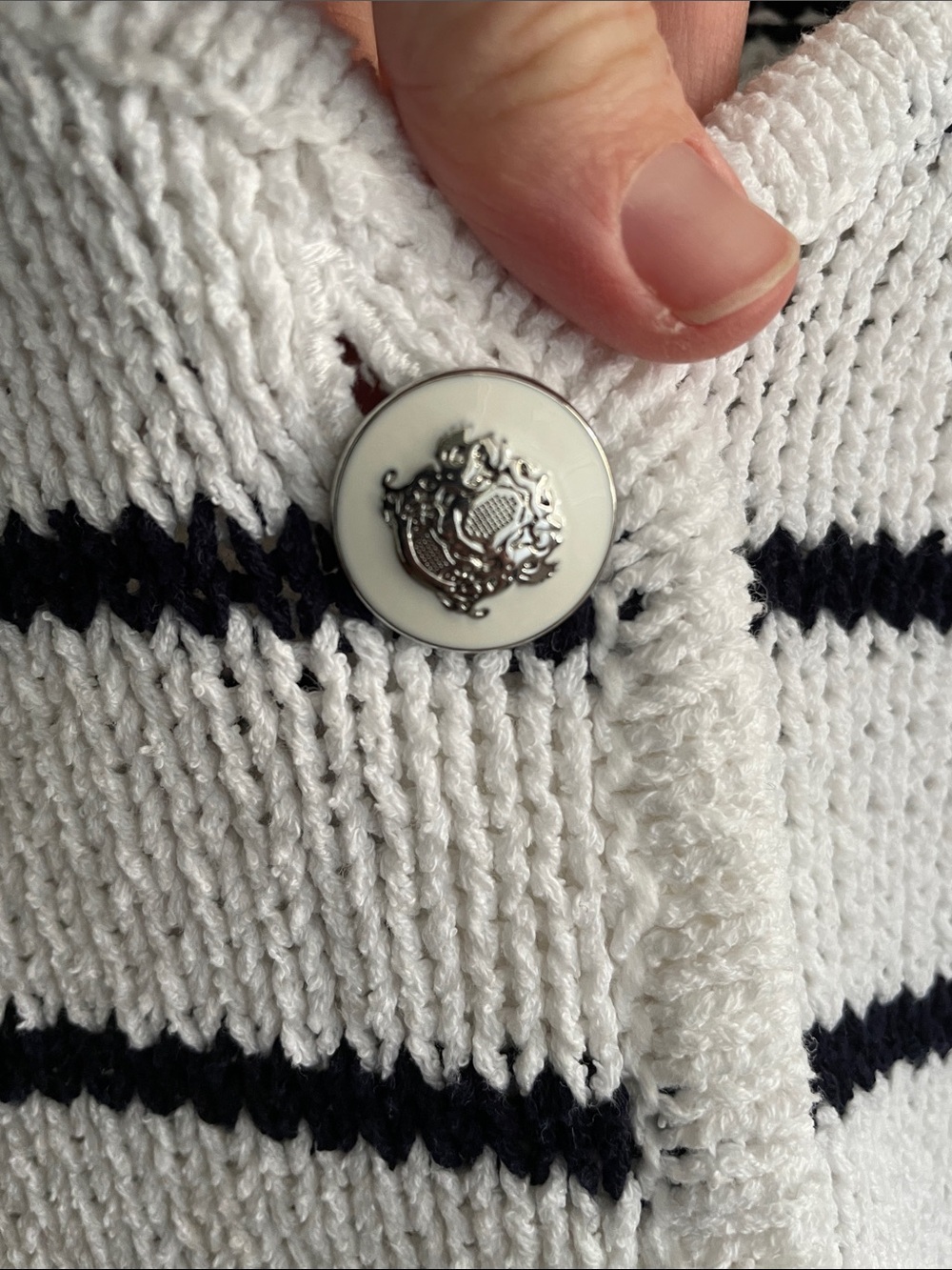 Classic striped Talbots cardigan tee-XS/S - Picture 3 of 9